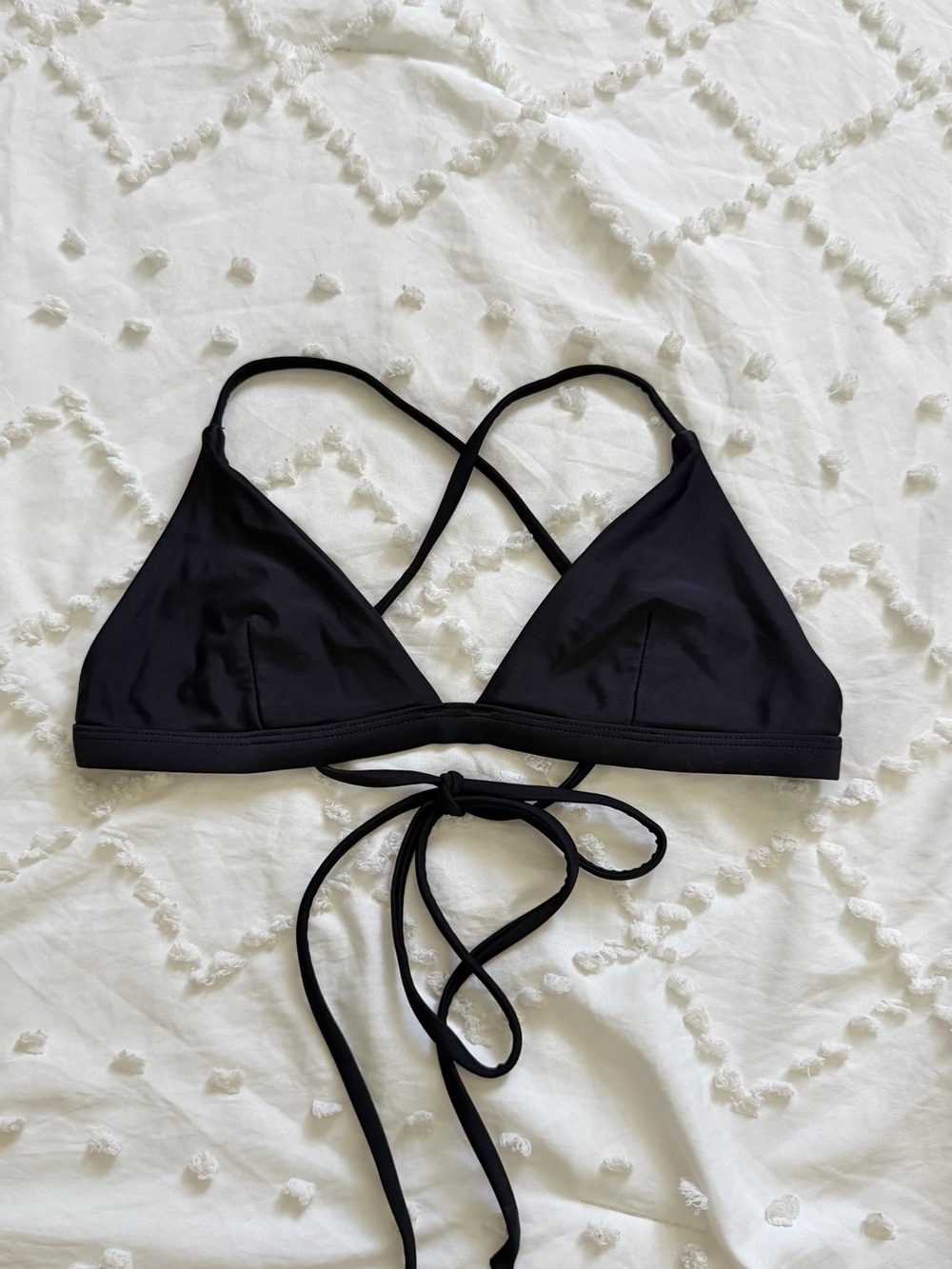 San Lorenzo Black Triangle Bikini Top Size S